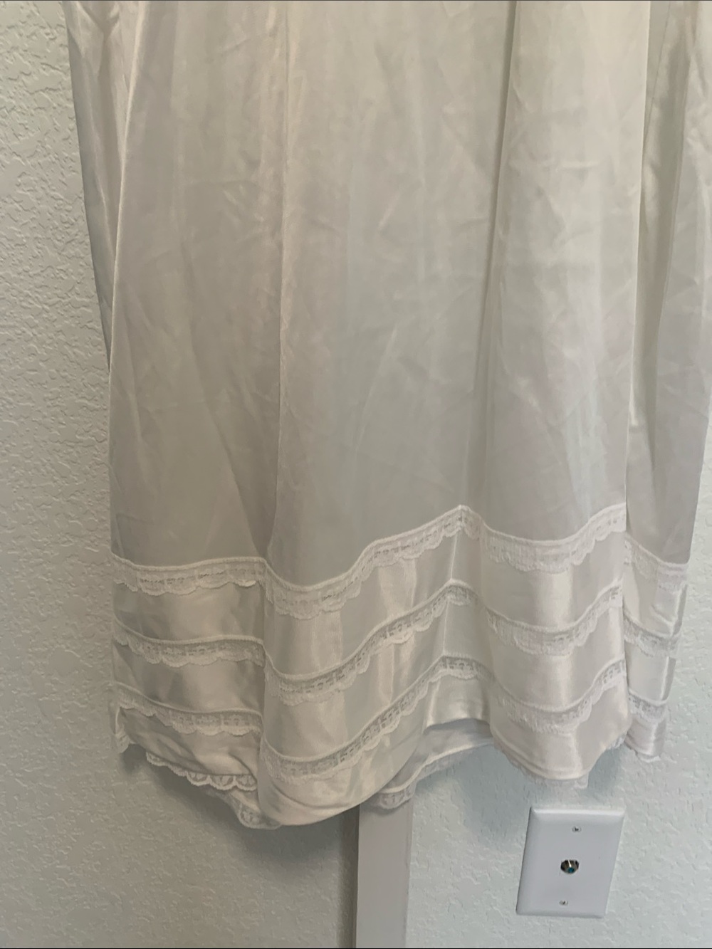 Vintage Sears White Lace-Trim Slip Dress - Picture 5 of 9